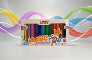 Let’s Magicpop Süper Yıkanabilir Mum Boya 12 Renk | Lets - Resim 1