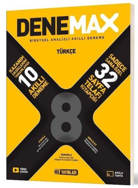 Denemax 8. Sınıf Türkçe 10'Lu Akıllı Deneme | Hız Yayınları (İnce Kapak)  - Resim 1