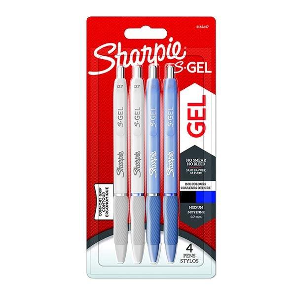 Sharpie S.Gel Fashion Jel Kalem 4'lü Mavi-Beyaz Gövde