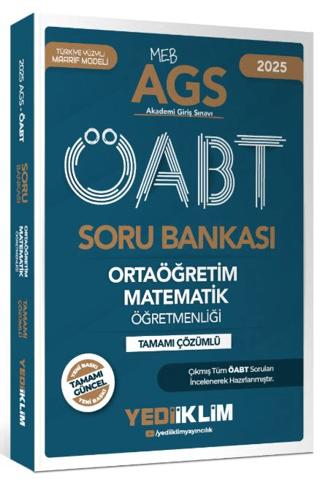 2025 MEB AGS ÖABT Ortaöğretim Matematik Öğretmenliği Tamamı Çözümlü Soru Bankası | Yediiklim Yayınları (Ciltsiz)  - Resim 1