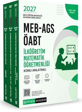 2027 MEB AGS ÖABT İlköğretim Matematik Konu Anlatımlı (3 Kitap) | Pegem Akademi Yayıncılık (Ciltsiz)  - Resim 1
