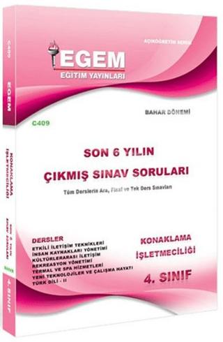 4. Sınıf Konaklama İşletmeciliği Son 6 Yılın Çıkmış Sınav Soruları - Kod C409