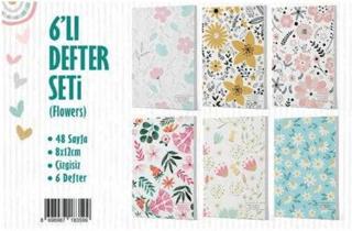 6'lı Defter Seti - Flowers | Note The Time - Resim 1