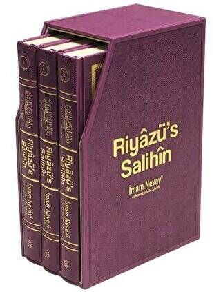 Riyazüs Salihin 3 Cilt Özel Tasarım - Lila - İmam Nevevi kitap kapağı