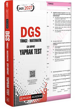 2027 DGS Türkçe-Matematik Çek Kopart Yaprak Test | Pegem Akademi Yayıncılık (Ciltsiz)  - Resim 1