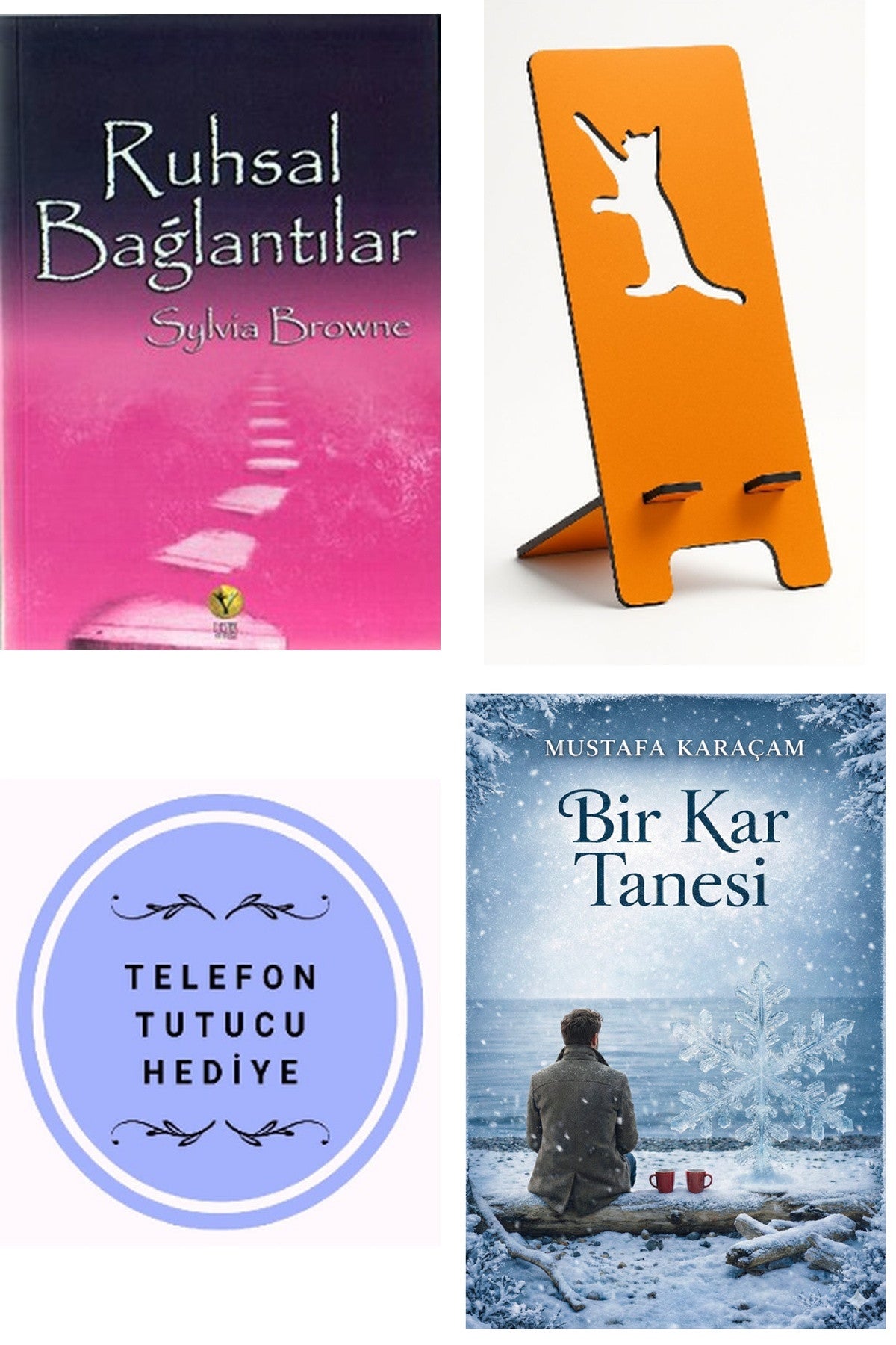 Ruhsal Bağlantılar - Sylvia Browne + Telefon Tutucu + Bir Kar Tanesi kitap kapağı
