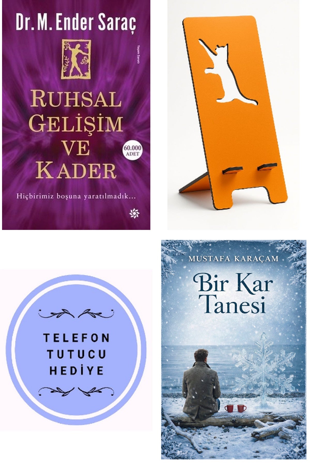 Ruhsal Gelişim ve Kader - M. Ender Saraç + Telefon Tutucu + Bir Kar Tanesi kitap kapağı