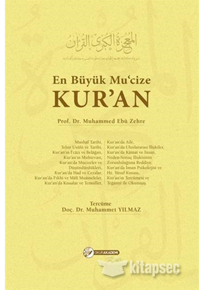 En Büyük Mucize Kuran - Muhammed Ebu Zehre kitap kapağı