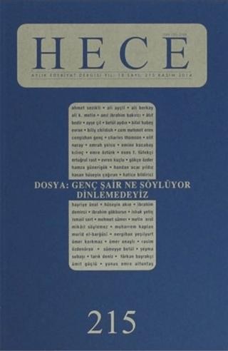 Hece Aylık Edebiyat Dergisi Sayı: 215 Kasım 2014 | Hece Dergisi (Ciltsiz)  - Resim 1