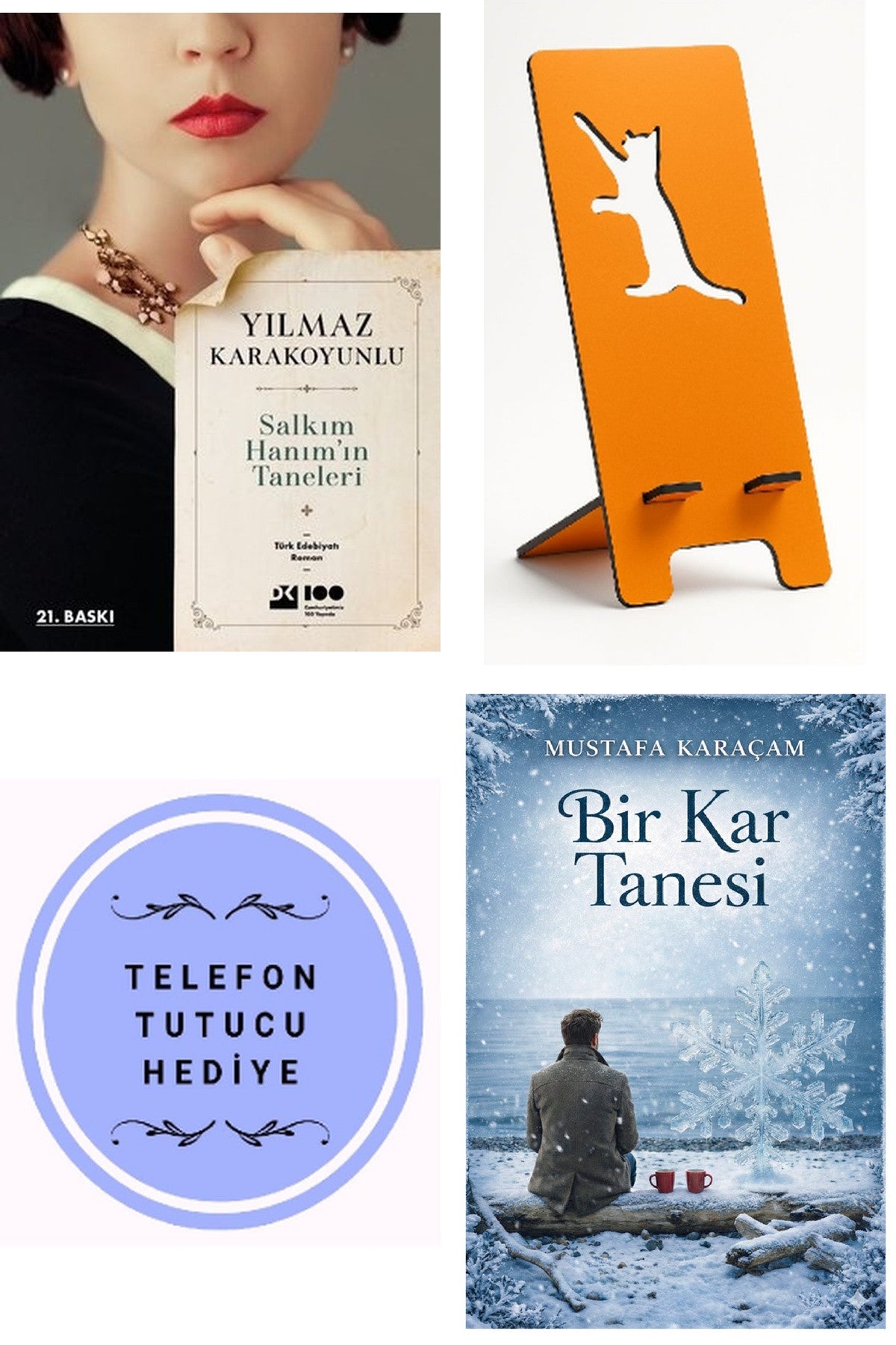Salkım Hanım'ın Taneleri - Yılmaz Karakoyunlu + Telefon Tutucu + Bir Kar Tanesi kitap kapağı