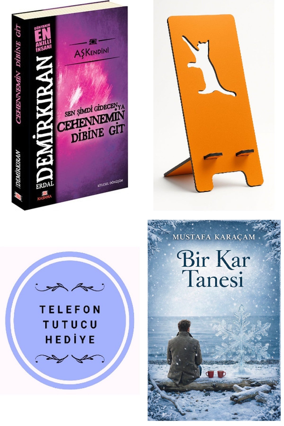 Sen Şimdi Gidecen Ya Cehennemin Dibine Git - Erdal Demirkıran + Telefon Tutucu + Bir Kar Tanesi kitap kapağı