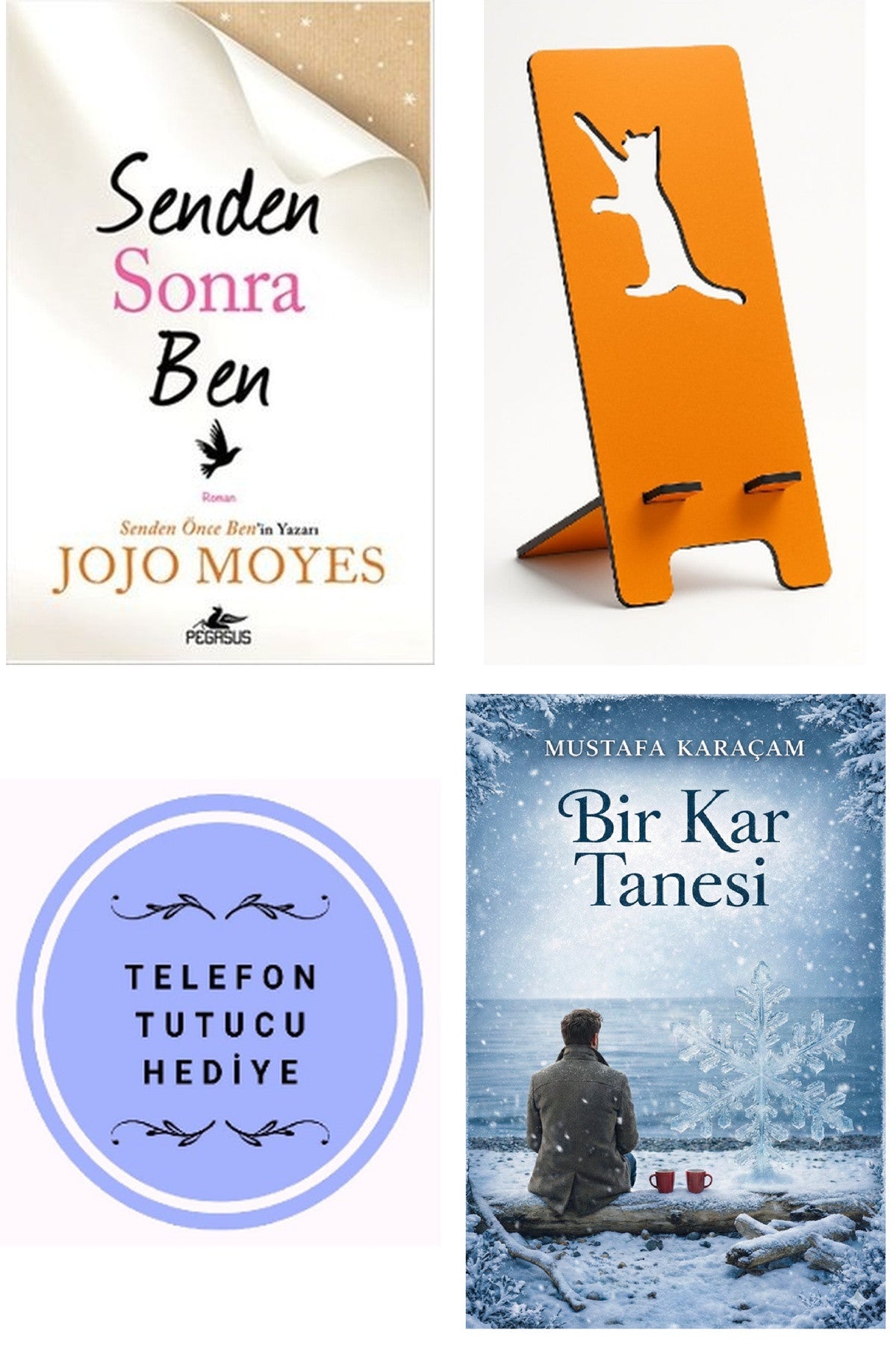 Senden Sonra Ben - Jojo Moyes + Telefon Tutucu + Bir Kar Tanesi kitap kapağı