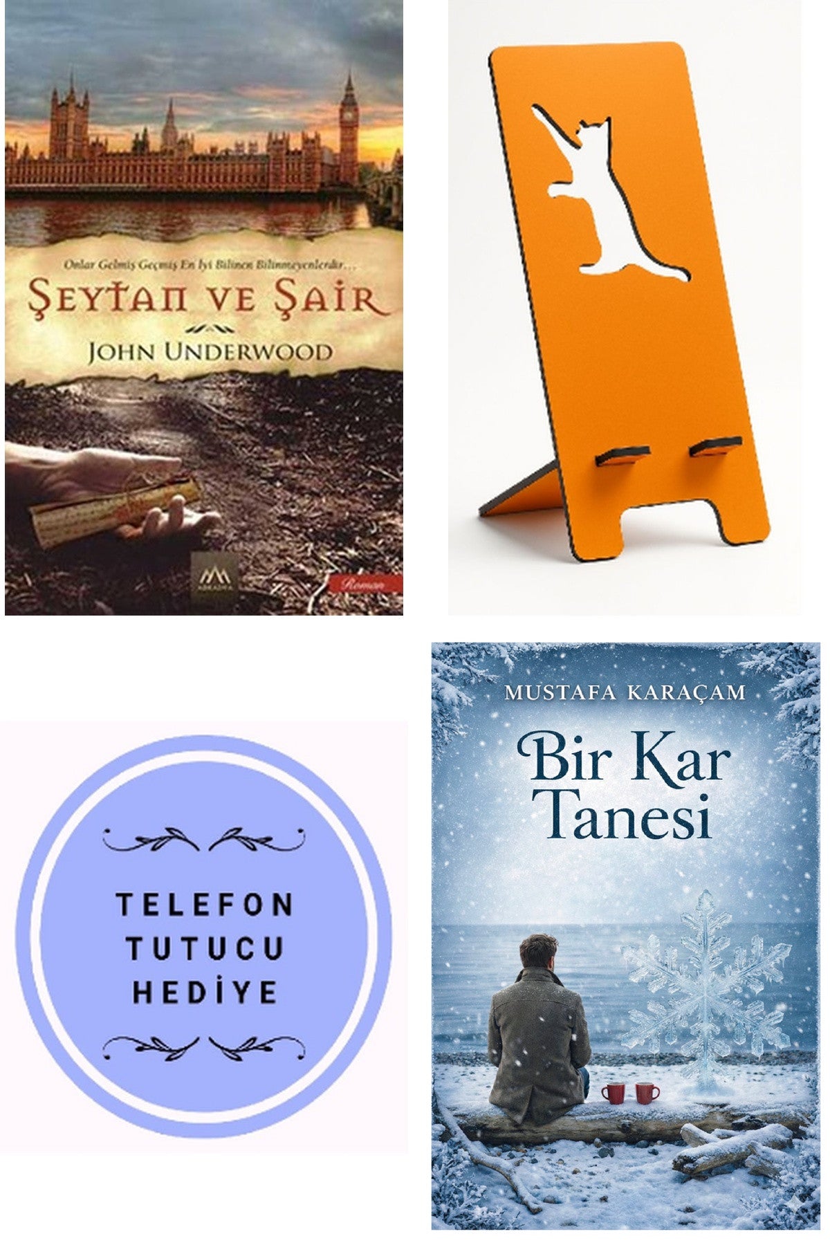 Şeytan ve Şair - John Underwood + Telefon Tutucu + Bir Kar Tanesi kitap kapağı