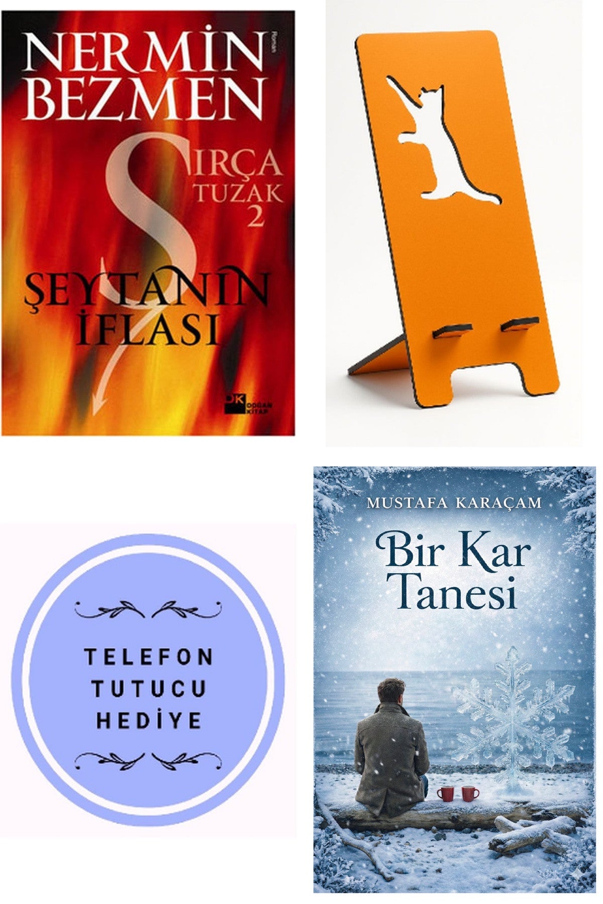 Şeytanın İflası - Sırça Tuzak 2 - Nermin Bezmen + Telefon Tutucu + Bir Kar Tanesi kitap kapağı