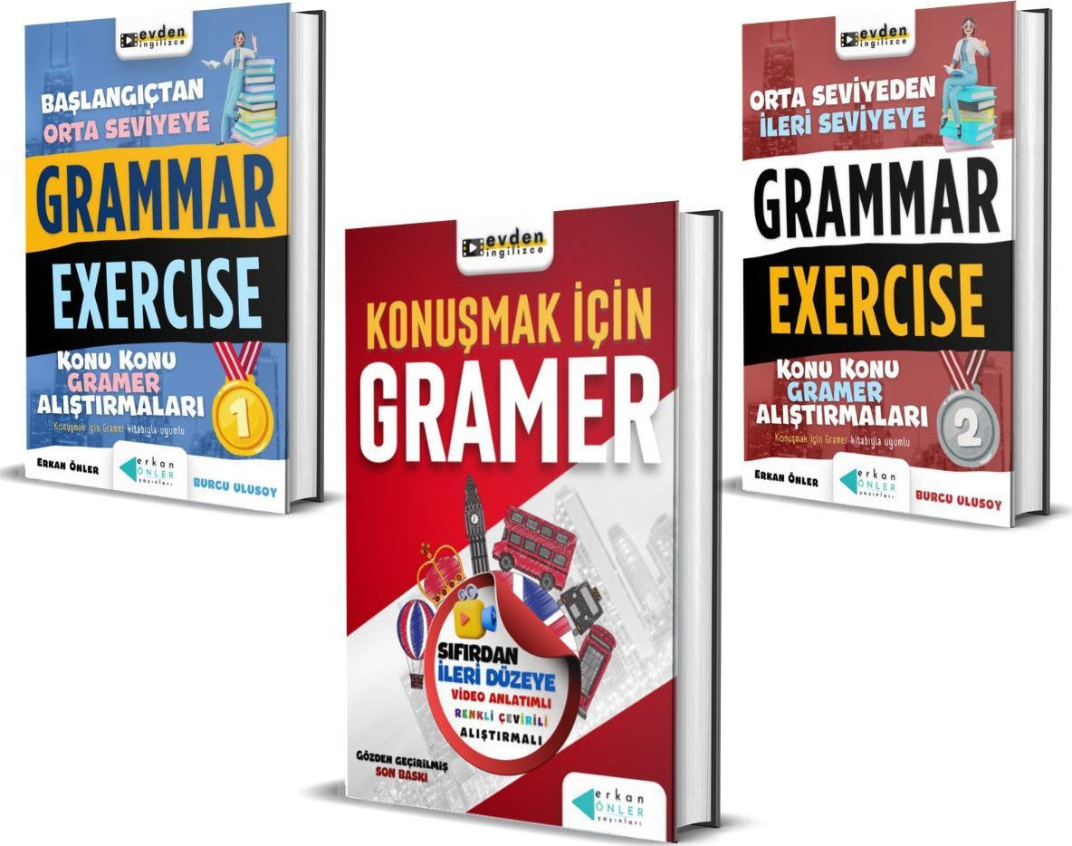 Sıfırdan İleri Seviyeye Tam Gramer Seti (3 Kitap+video Dersler) kitap kapağı