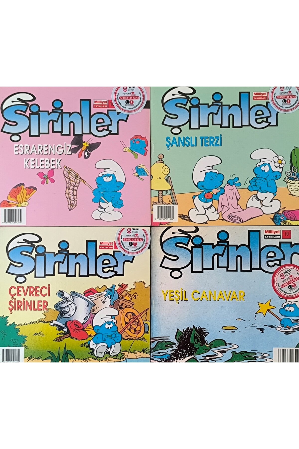 Şirinler Okuma Serisi 4 Kitap (Cep Boy) 1996 Basım kitap kapağı