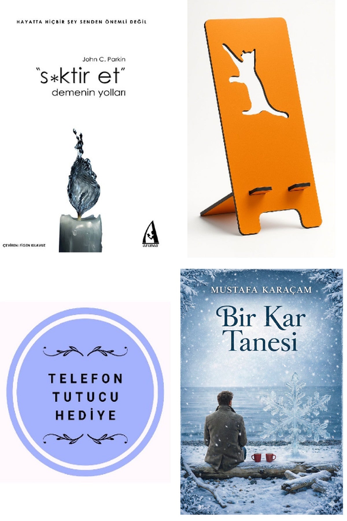 Sktir Et Demenin Yolları - John C. Parkin + Telefon Tutucu + Bir Kar Tanesi kitap kapağı