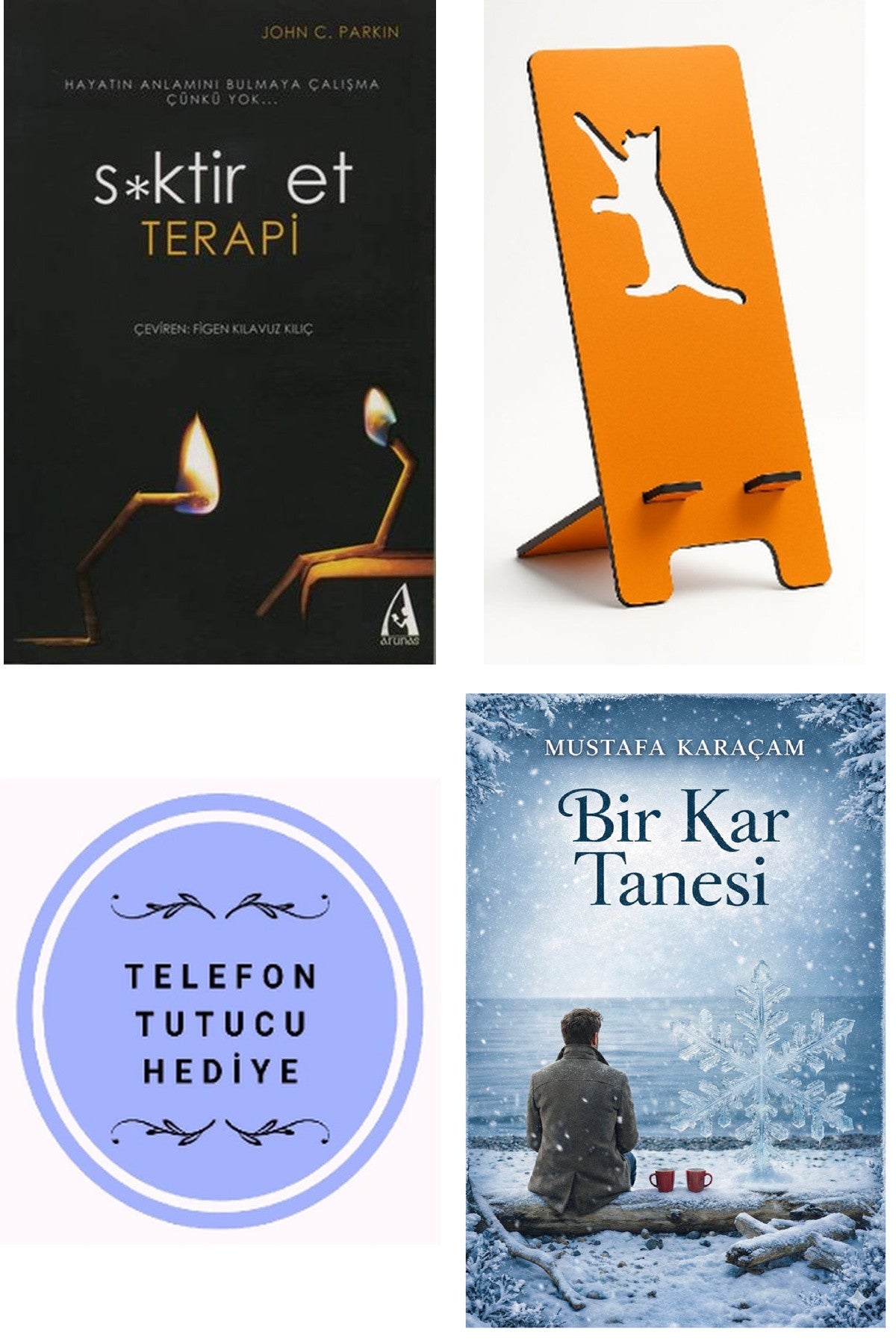 Sktir Et Terapi - John C. Parkin + Telefon Tutucu + Bir Kar Tanesi kitap kapağı