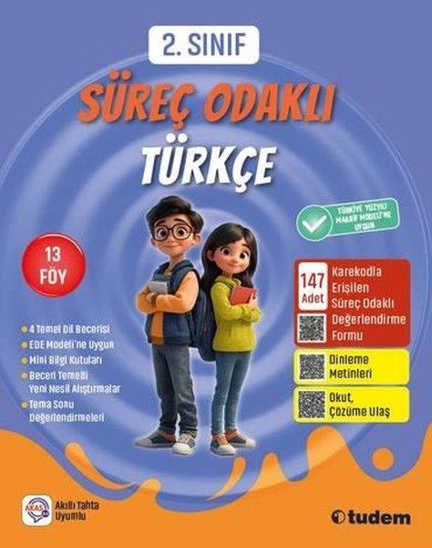 2. Sınıf Türkçe Süreç Odaklı | Tudem Yayınları - Ders Kitapları (İnce Kapak)  - Resim 1