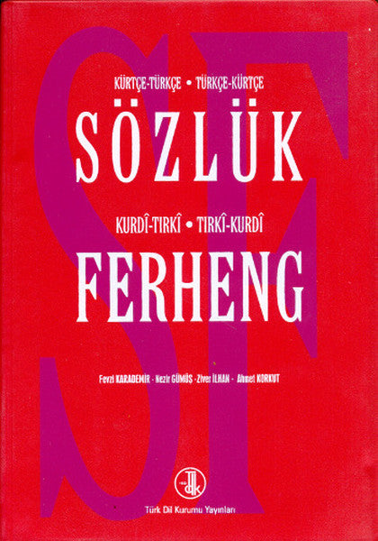 Kürtçe-Türkçe / Türkçe-Kürtçe Sözlük ferheng (kırmızı kapak) / 14-A-38 - Nezir Gümüş kitap kapağı