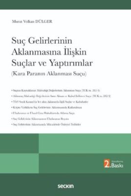 Suç Gelirlerinin Aklanmasına İlişkin Suçlar ve Yaptırımlar - Murat Volkan Dülger kitap kapağı