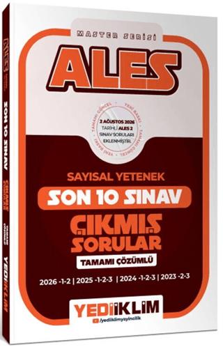 ALES Sayısal Yetenek Master Serisi Tamamı Çözümlü Son 10 Sınav Çıkmış Sorular | Yediiklim Yayınları (Ciltsiz)  - Resim 1