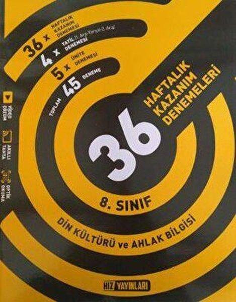 8. Sınıf Din Kültürü ve Ahlak Bilgisi 36 Haftalık Kazanım Denemeleri | Hız Yayınları (İnce Kapak)  - Resim 1