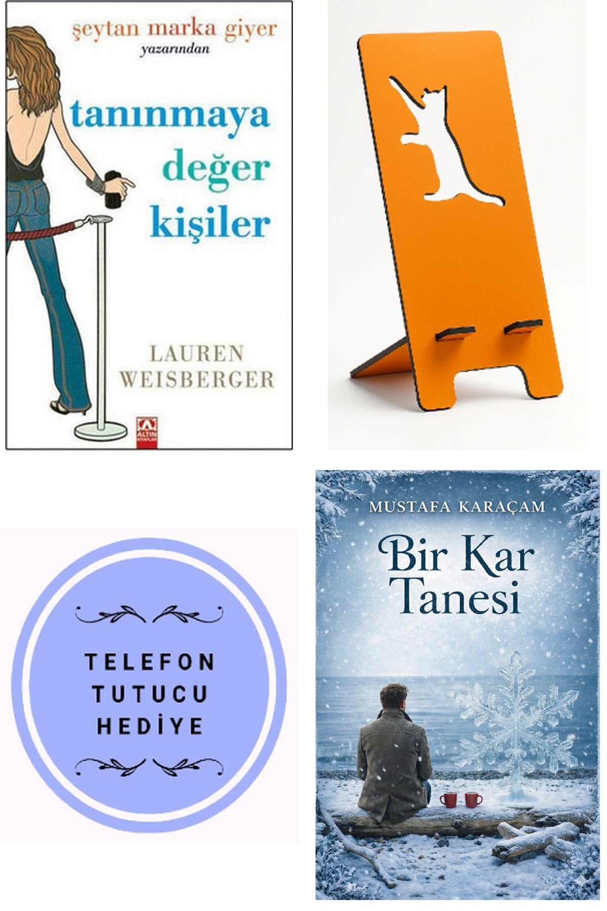 Tanınmaya Değer Kişiler - Lauren Weisberger + Telefon Tutucu + Bir Kar Tanesi kitap kapağı