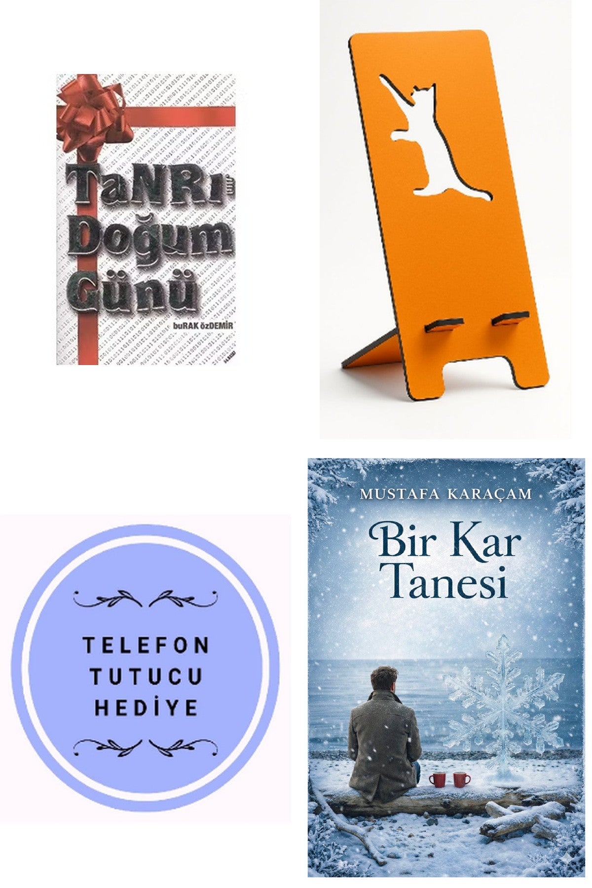 Tanrı'nın Doğum Günü - Burak Özdemir + Telefon Tutucu + Bir Kar Tanesi kitap kapağı