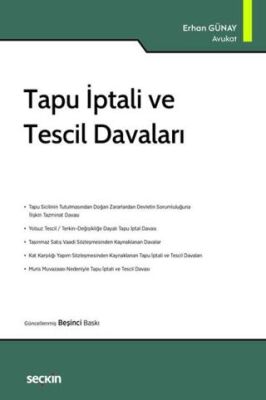 Tapu İptali ve Tescil Davaları - Erhan GÜNAY kitap kapağı