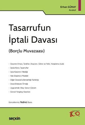 Tasarrufun İptali Davası - Erhan GÜNAY kitap kapağı