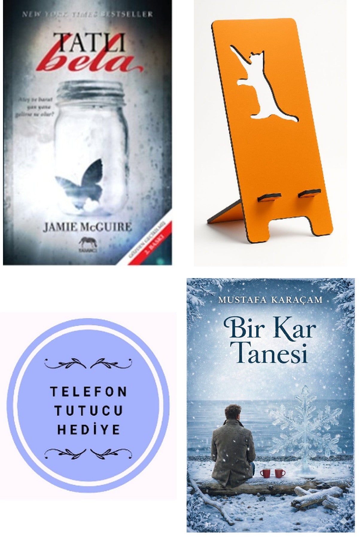 Tatlı Bela - Jamie McGuire + Telefon Tutucu + Bir Kar Tanesi kitap kapağı