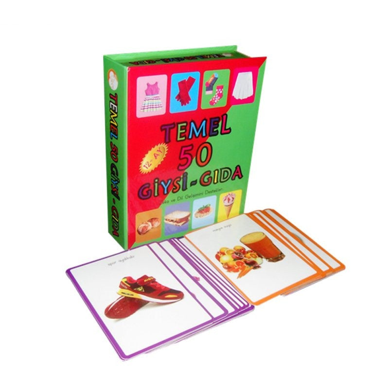 Temel 50 Gıda Ve Giysi Kartları kitap kapağı