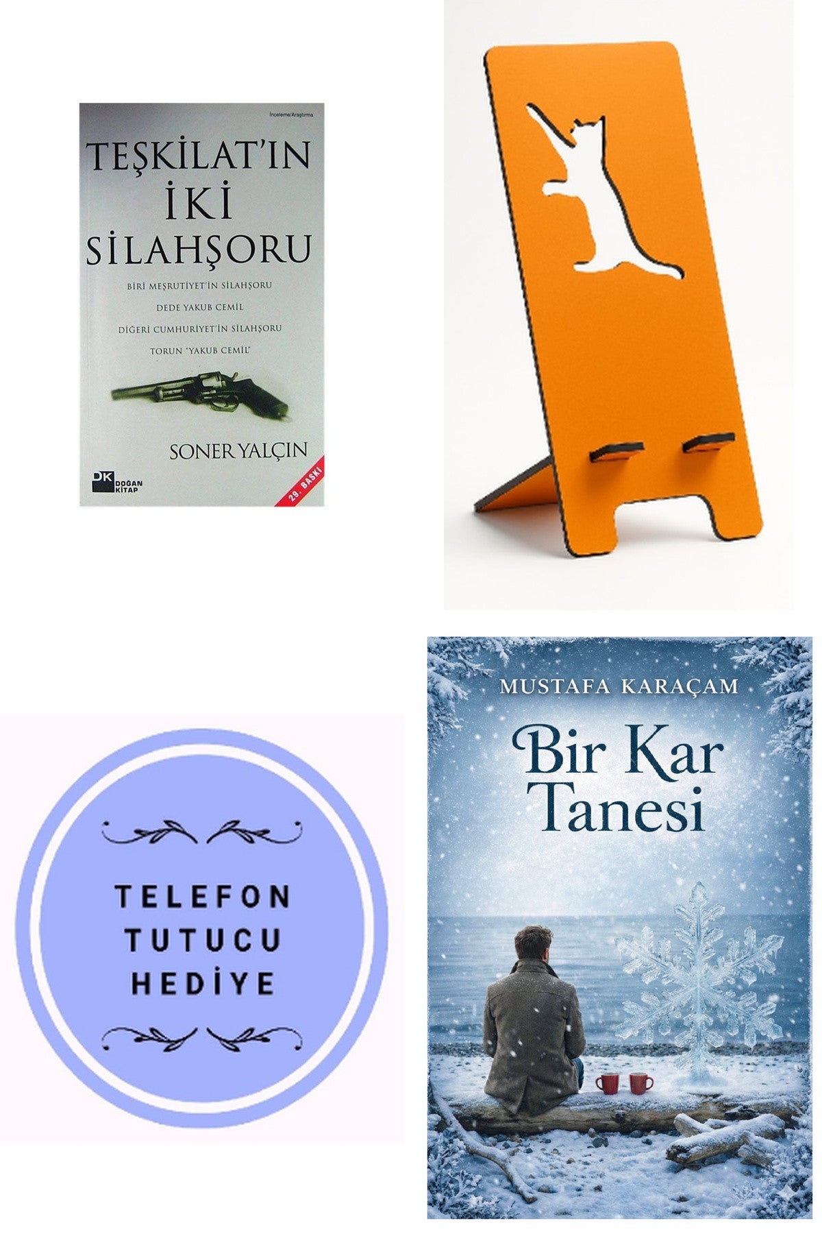 Teşkilatın İki Silahşörü - Soner Yalçın + Telefon Tutucu + Bir Kar Tanesi kitap kapağı