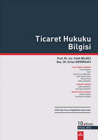Ticaret Hukuku Bilgisi - Ertan Demirkapı kitap kapağı
