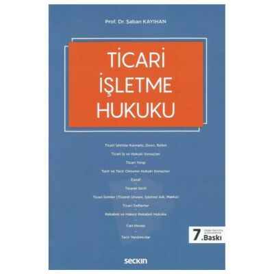 Ticari İşletme Hukuku - Şaban Kayıhan kitap kapağı