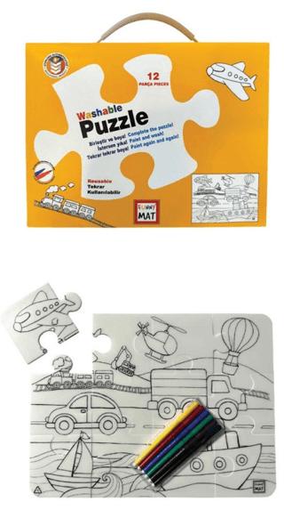 Funny Mat Washable Puzzle - Taşıtlar | Akademi Çocuk - Resim 1