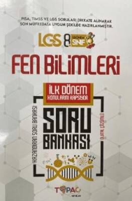 2025 8.Sınıf LGS Fen Bilimleri 1.DÖNEM Dijital Çözümlü Soru Bankası Topaç Yayınları - Kolektif kitap kapağı