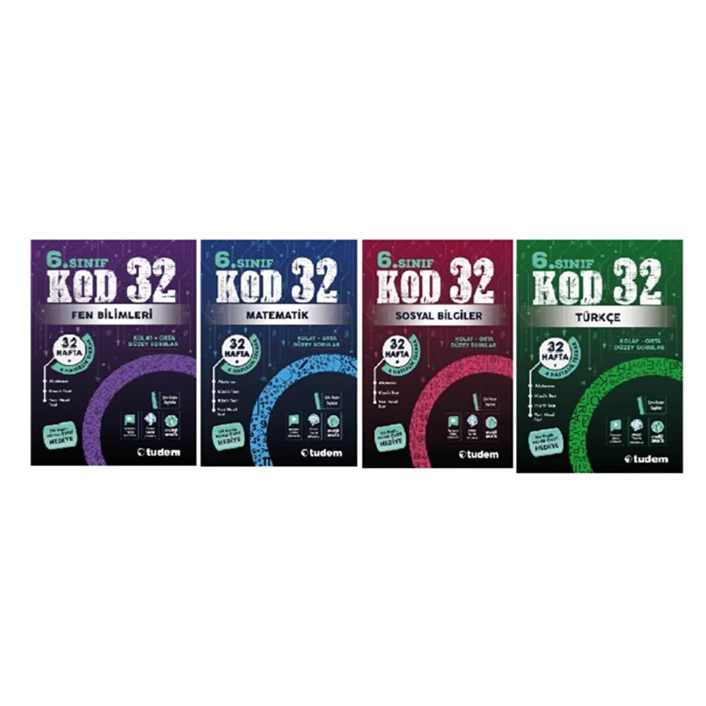 6. Sınıf Kod 32 Türkçe, Matematik, Fen, Sosyal, Haftalık Konu Sıralı Deneme Seti kitap kapağı
