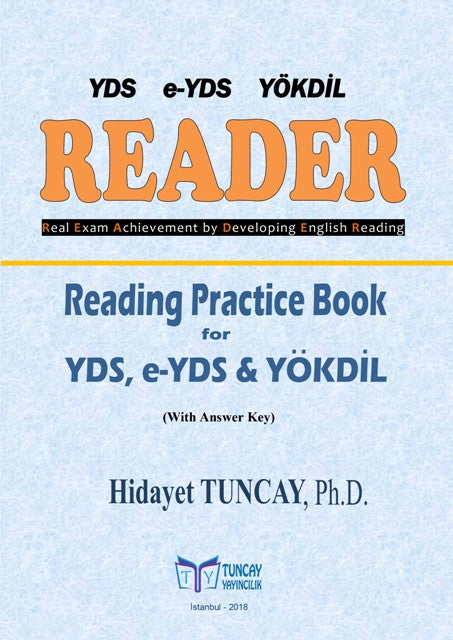 Tuncay Yayıncılık YDS e-YDS YÖKDİL READER YDS, e-YDS ve YÖKDİL Okuma Çalışmaları Kitabı kitap kapağı