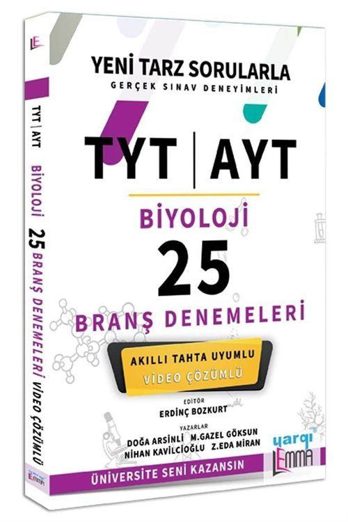 TYT AYT Lemma Biyoloji Video Çözümlü 25 Branş Denemeleri kitap kapağı