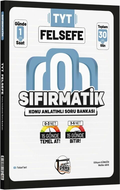 TYT Felsefe Sıfırmatik Konu Anlatımlı Soru Bankası Ders Platosu kitap kapağı
