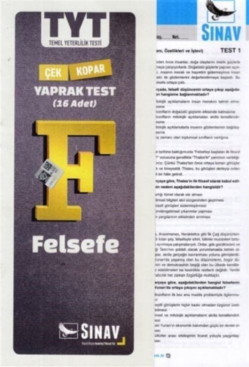 TYT Felsefe Yaprak Test kitap kapağı