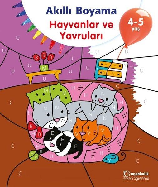 Akıllı Boyama-Hayvanlar ve Yavruları 4-5 Yaş | Uçanbalık Yayıncılık (İnce Kapak)  - Resim 1