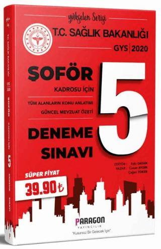 2020 GYS Sağlık Bakanlığı Şoför Konu ve Mevzuat Özetli 5 Deneme Sınavı