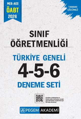 2026 MEB AGS ÖABT Sınıf Öğretmenliği Tamamı Çözümlü Türkiye Geneli 4-5-6 (3'lü Deneme Seti) | Pegem Akademi Yayıncılık (Ciltsiz)  - Resim 1