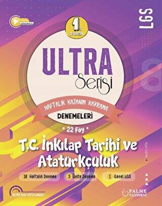 Ultra Serisi Lgs 1.Dönem Tc. Inkilap Tarihi Ve Atatürkçülük Denemelerii - Palme Yayınları - Aydın Ata kitap kapağı