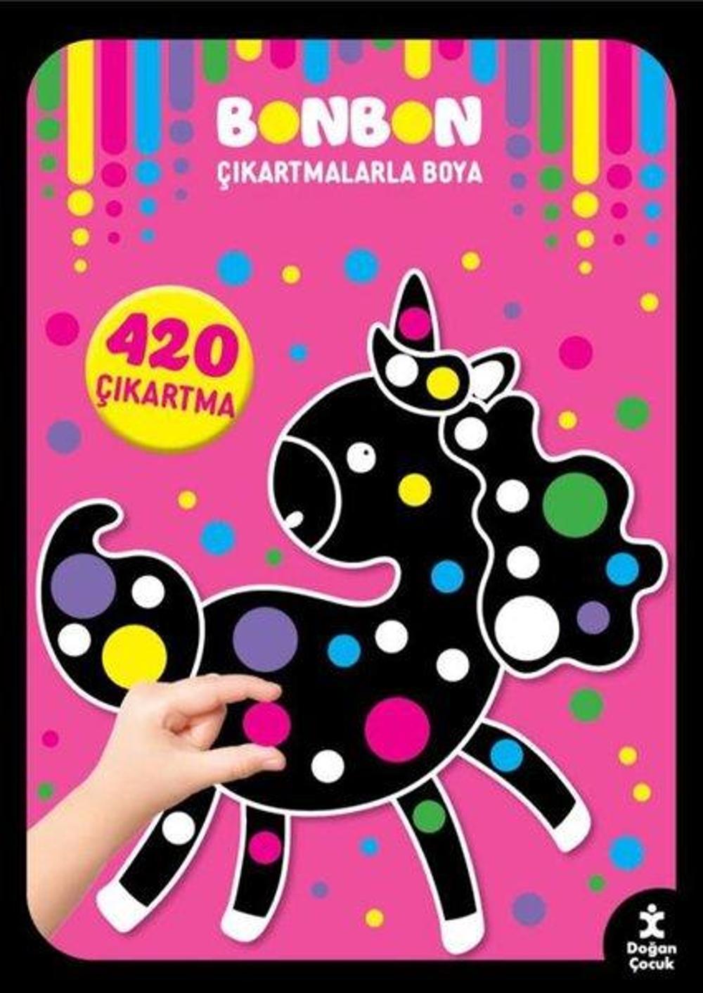 Unicorn - Bonbon Çıkartmalarla Boya - 420 Çıkartma | Doğan Çocuk