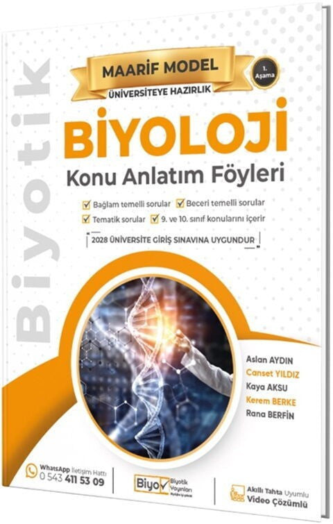 Üniversiteye Hazırlık Biyoloji Maarif Model Konu Anlatım Föyleri Biyotik Yayınları kitap kapağı