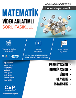 Üniversiteye Hazırlık Matematik Permütasyon, Kombinasyon, Binom, Olasılık ve İstatistik Video Anlatımlı Soru Fasikülü - Kolektif kitap kapağı